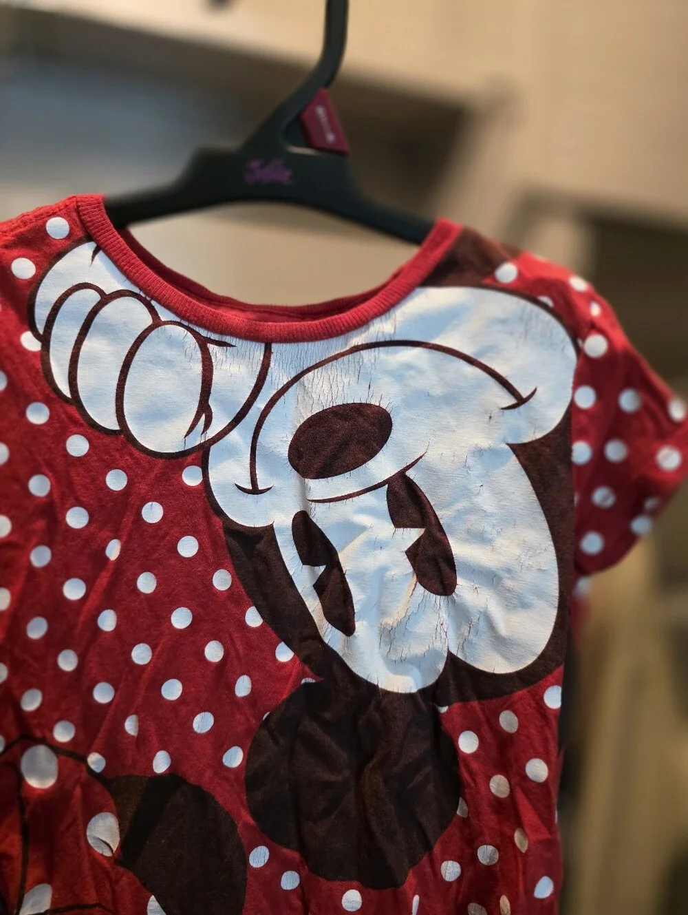 Minnie Mouse Girls Red Polka Dot Graphic T-Shirt